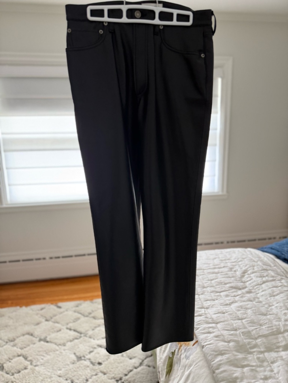 Agolde Black Faux Leather High-Rise Jeans